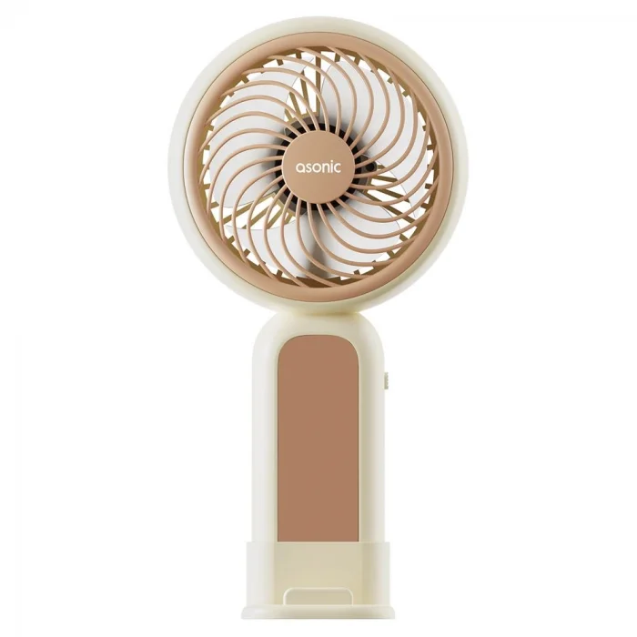 Asonic AFN21 Krem 250mAh Dahili Pil Elde Taşınabilir Masaüstü Usb Fan Şarjlı Type-c Şarj