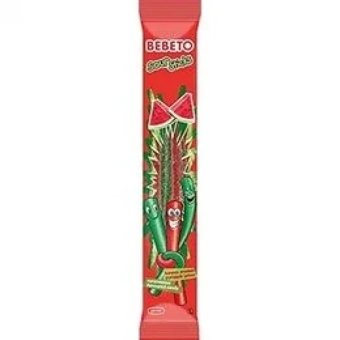 Bebeto Jelibon Sour Sticks Karpuz 30 Gram x 24 Adet