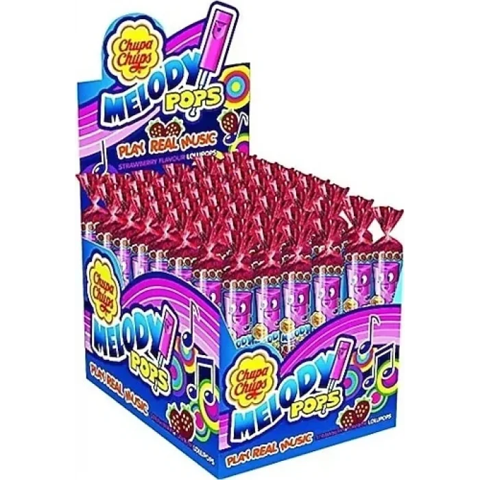 Chupa Chups Melodi Çilekli Şeker x 48 Adet