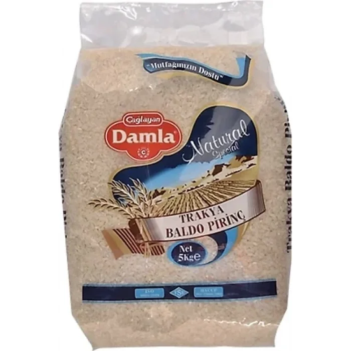 Damla Trakya Baldo Pirinç 5 Kilogram
