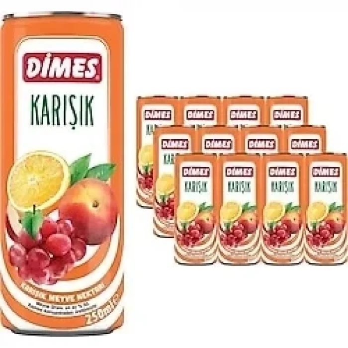 Dimes Teneke Karışık 250 Ml x 12 Adet