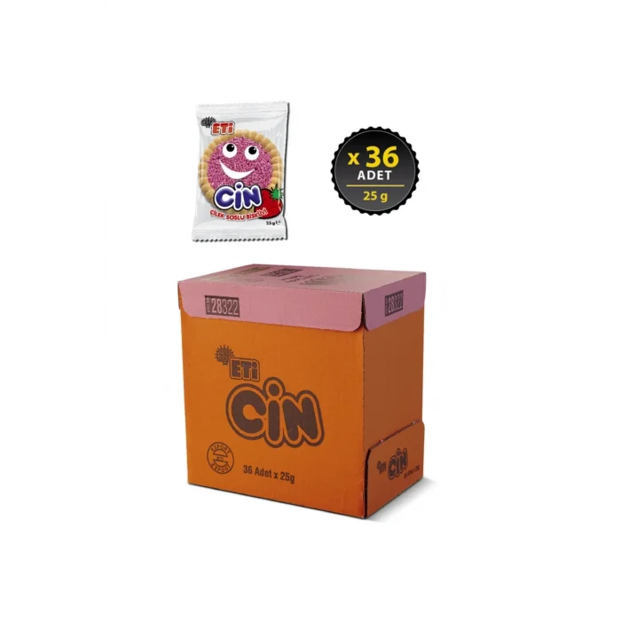 Eti Cin Tekli Çilekli 25 Gram x 36 Adet