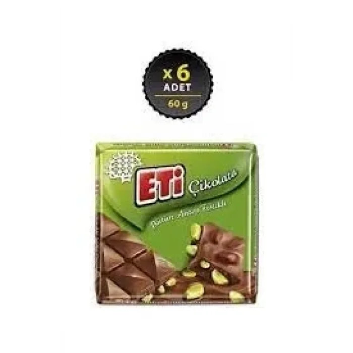 Eti Kare Antep Fıs. 60 Gram x 6 Adet