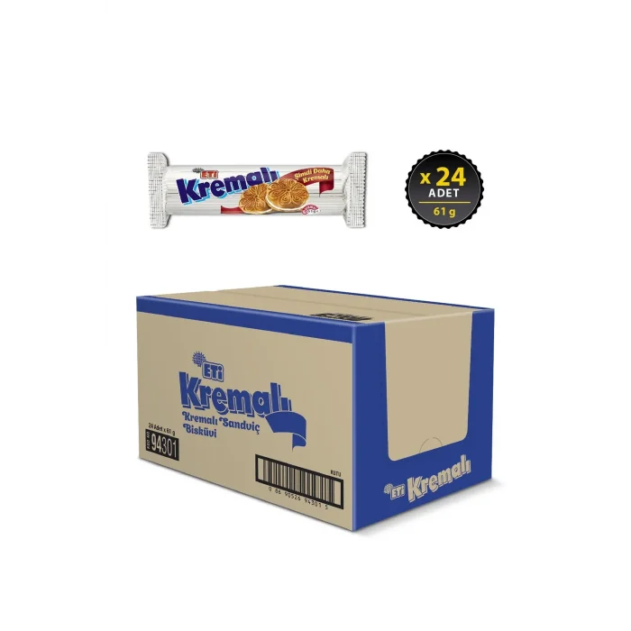 Eti Kremalı Bisküvi 61 Gram x 24 Adet