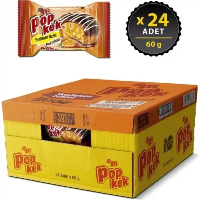 Eti Pop Kek Portakal 60 Gram x 24 Adet
