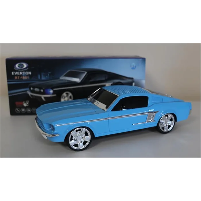 EVERTON RT-1951 Mavi (Blue) Arabalı  Bluetooth Fm-Usb-Tf-Aux Şarjlı Nostaljik Radyo