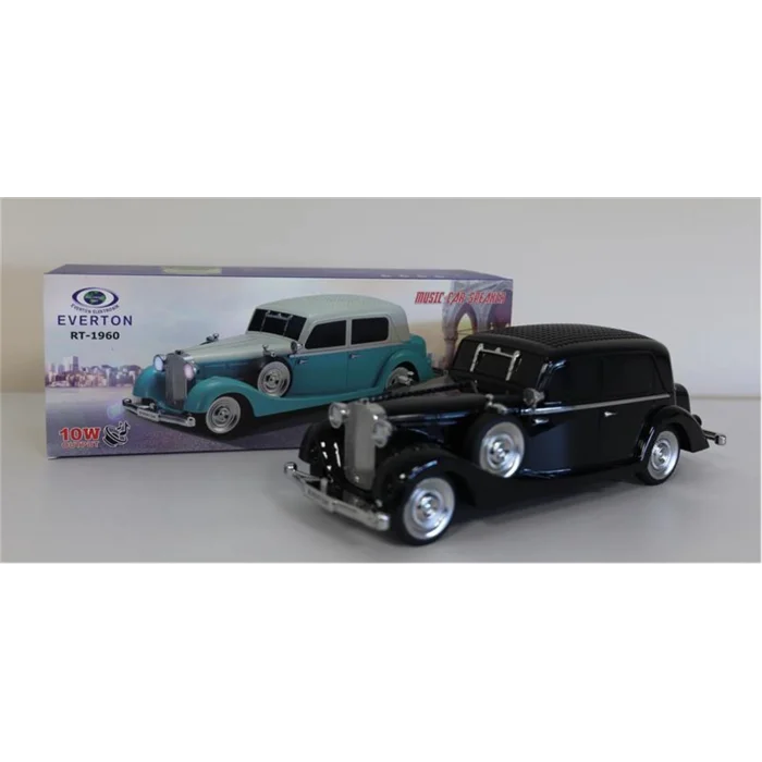 EVERTON RT-1960 Siyah Arabalı  Bluetooth Fm-Usb-Tf-Aux Şarjlı Nostaljik Radyo