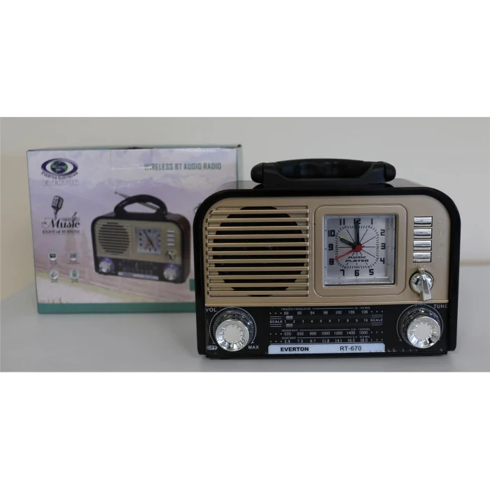 Everton RT-670 Bluetooth Usb-Micro Sd Saatli Nostaljik Radyo