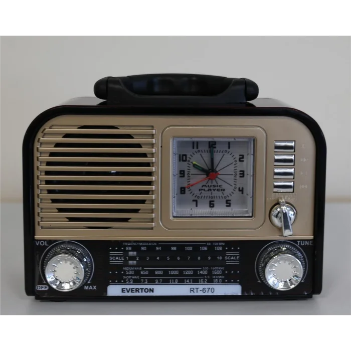 Everton RT-670 Bluetooth Usb-Micro Sd Saatli Nostaljik Radyo