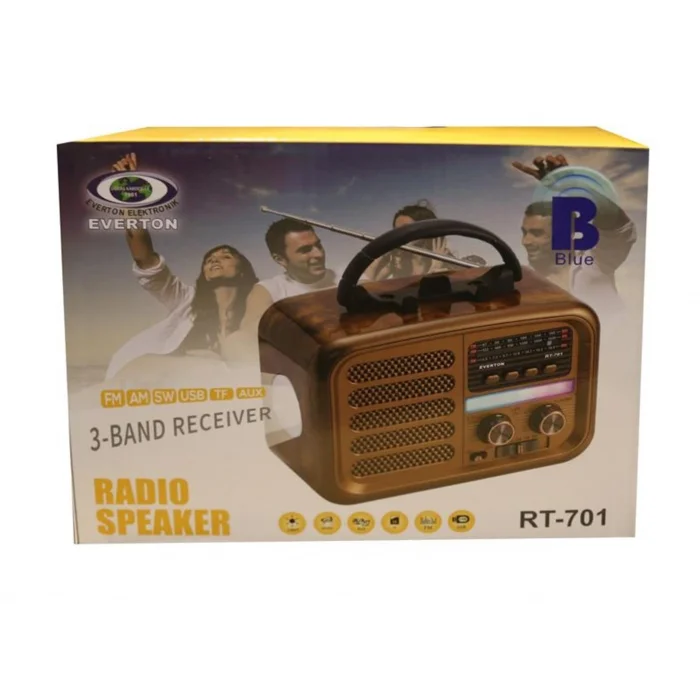 Everton RT-701 Fenerli ,Şarjlı  Nostaljik Radyo ( Bluetooth-USB-SD-FM )