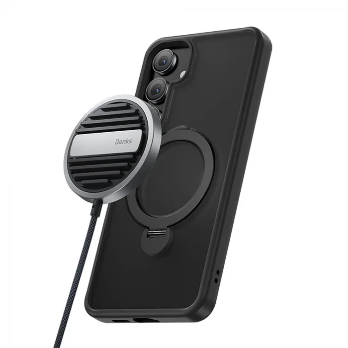 Galaxy S24 Plus Kılıf M-safe Şarj Özellikli Benks Standlı Mist Protective Kapak
