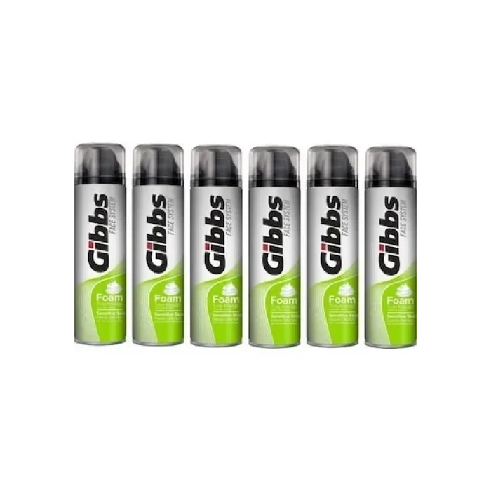 Gibbs Traş Köpüğü Sensitive 200 Ml x 6 Adet