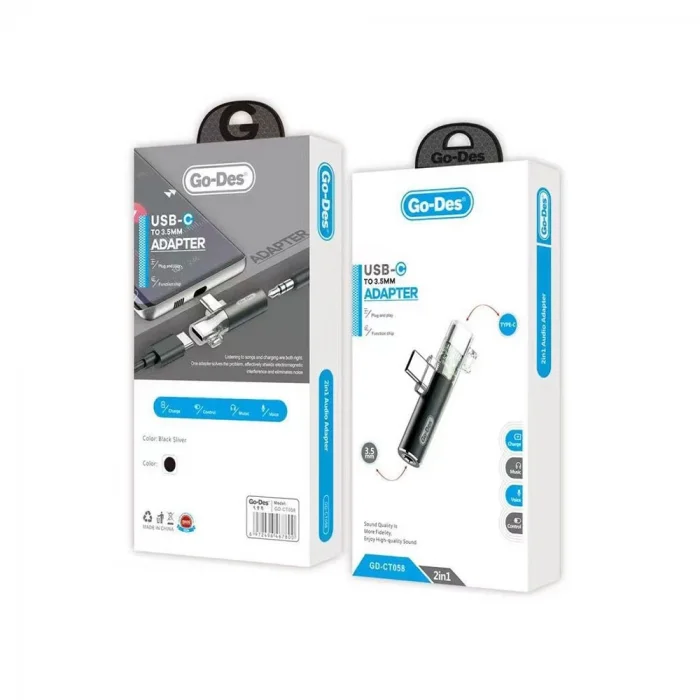 Go Des GD-CT058 Type-C Şarj ve Ses Adaptörü