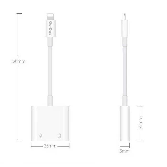 Go Des GD-OR881 Lightning Şarj ve Ses Adaptörü