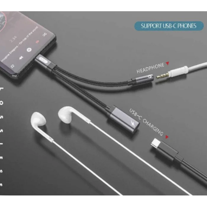 Go Des GD-UC312 Type-C Şarj ve Ses Adaptör Kablosu