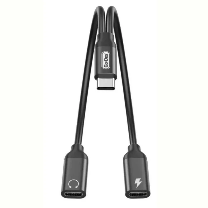 Go Des GD-UC318 Type-C Şarj ve Ses Adaptör Kablosu