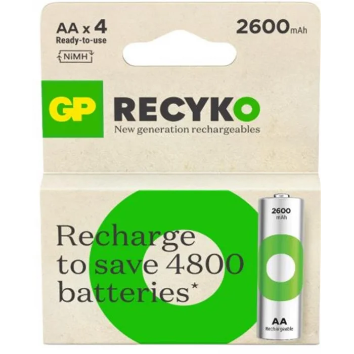 GP AA 2600 mAh Şarjlı Kalem Pil 4lü Paket GP270AAHCEMTR