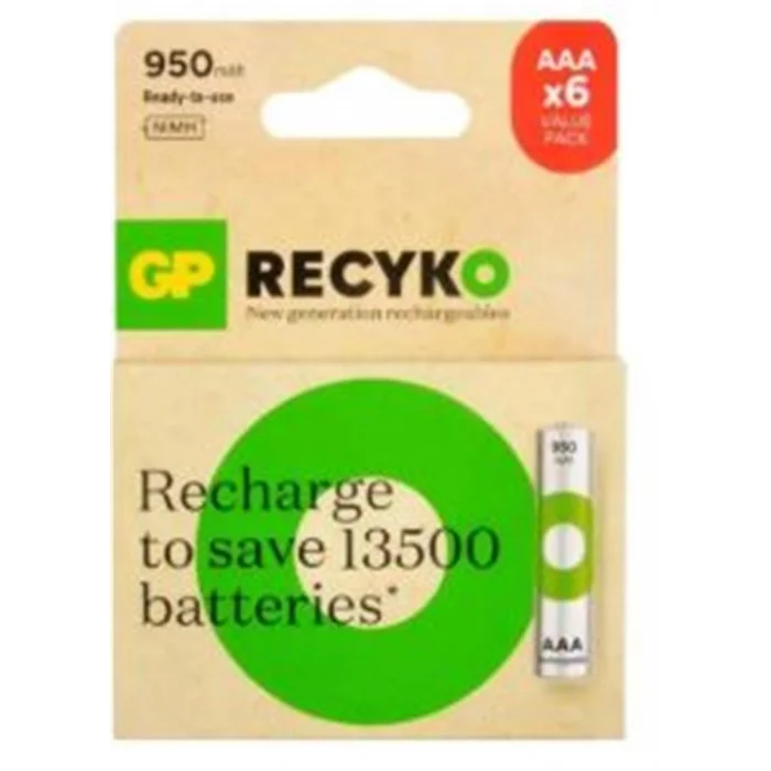 GP AAA 950 mAh Şarjlı İnce Kalem Pil 4+2li Paket GP100AAAHCE4-2BB