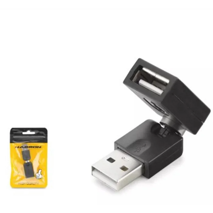 HADRON HDX1357 USB Dişi Mafsallı Adaptör - Siyah