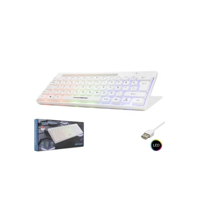 Hadron Hdx2608 Kablolu Oyuncu Mini Klavye Led Q Beyaz