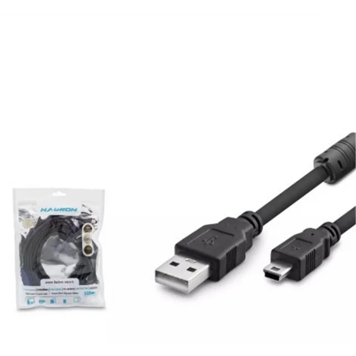Hadron Hdx7520 Usb Mini V3-5Pin To Usb Kablo 5M Siyah