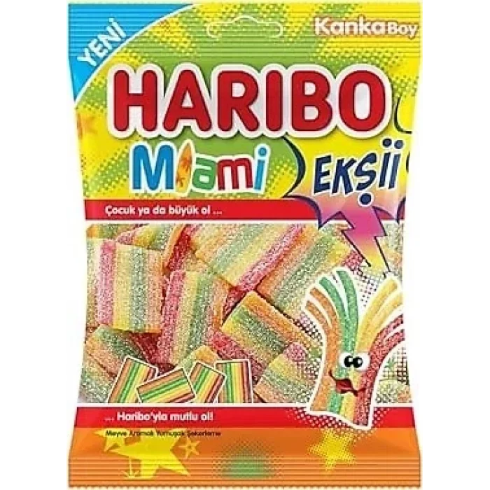 Haribo Jelibon Ekşi Miami 80 Gram x 24 Adet