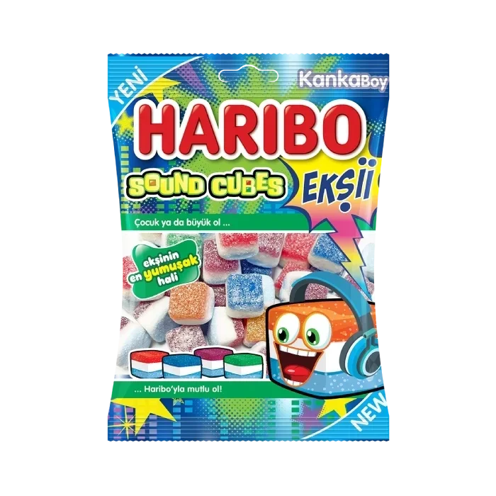 Haribo Jelion Ekşii Sound Cubes 70 Gram x 24 Adet