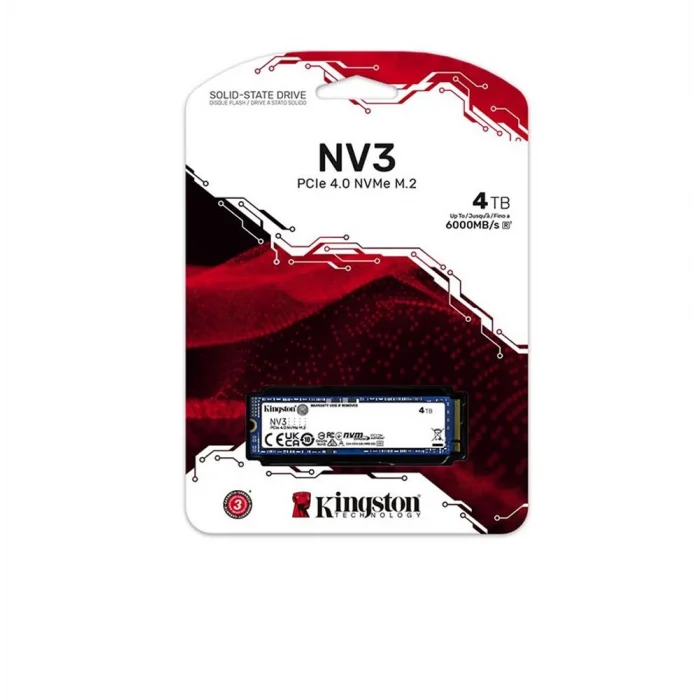 Kingston 4TB NV3 SNV3S-4000G 6000-5000MB-s PCI-Express 4.0 M.2 2280 Ssd Disk