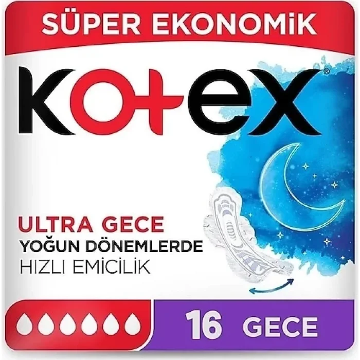 Kotex Ultra Gece Hijyen Pedi 16 Lı