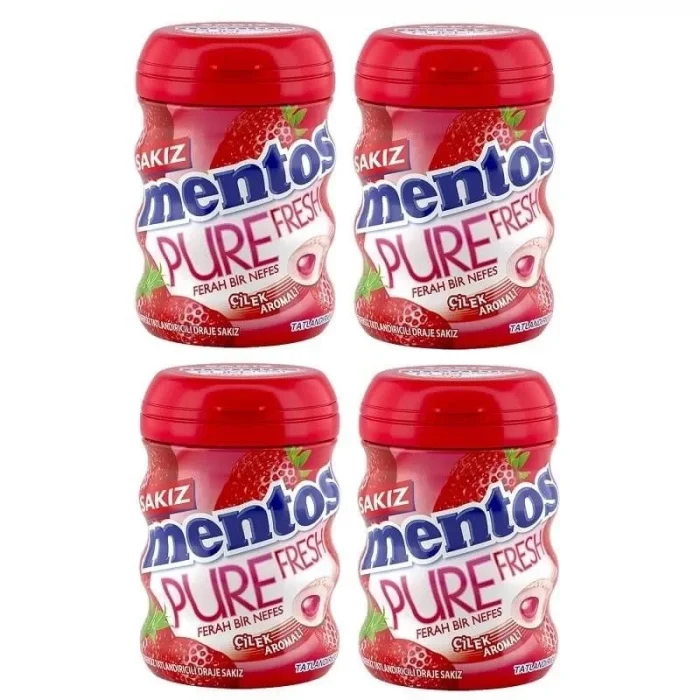 Mentos Sakız Pure Bidon Çilek 4ad