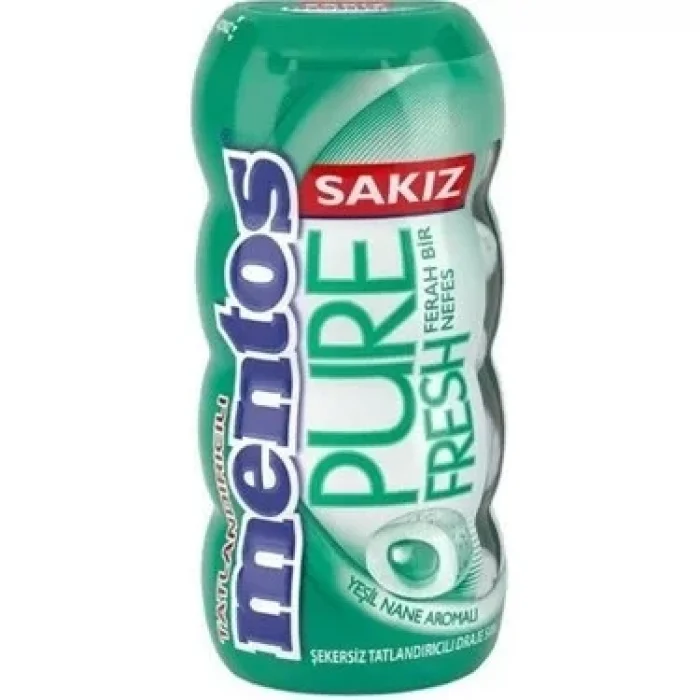 Mentos Sakız Pure Bidon Yeşil Nane 30 Gram x 12 Adet