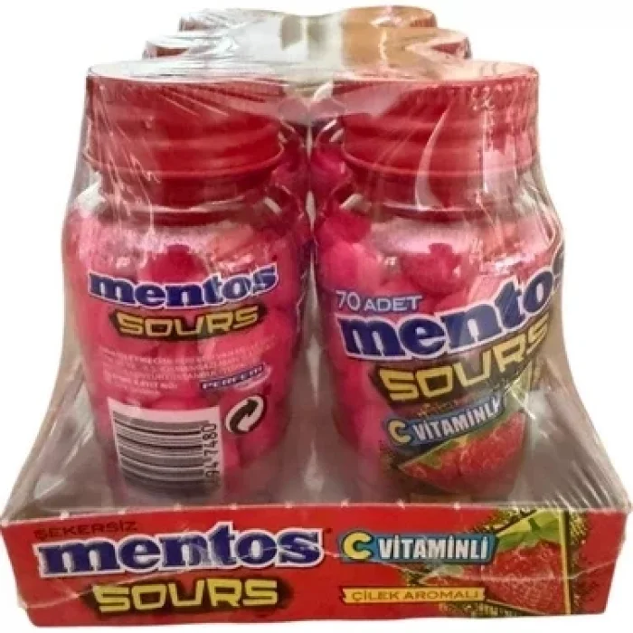 Mentos Sour Mint Çilekli Şekerleme x 6 Adet