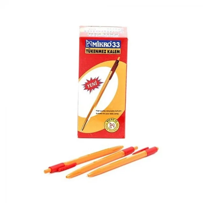 Mikro Tükenmez Kalem Kırmızı x 60 Adet