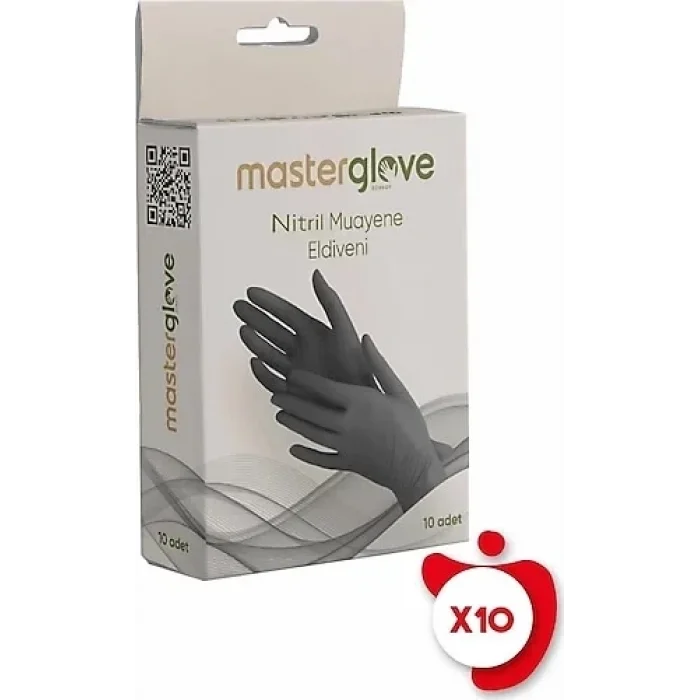 Muayene Eldiveni Master Glove Siyah 10lu