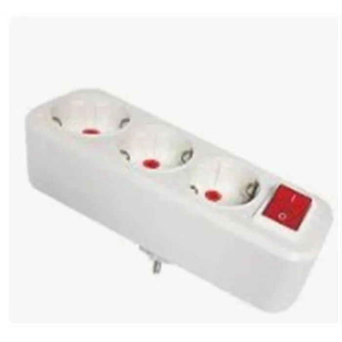 Mutlusan 3lü Topraklı Anahtarlı  Fiş,Priz Düz Tip (001 170 033004 00 00 )