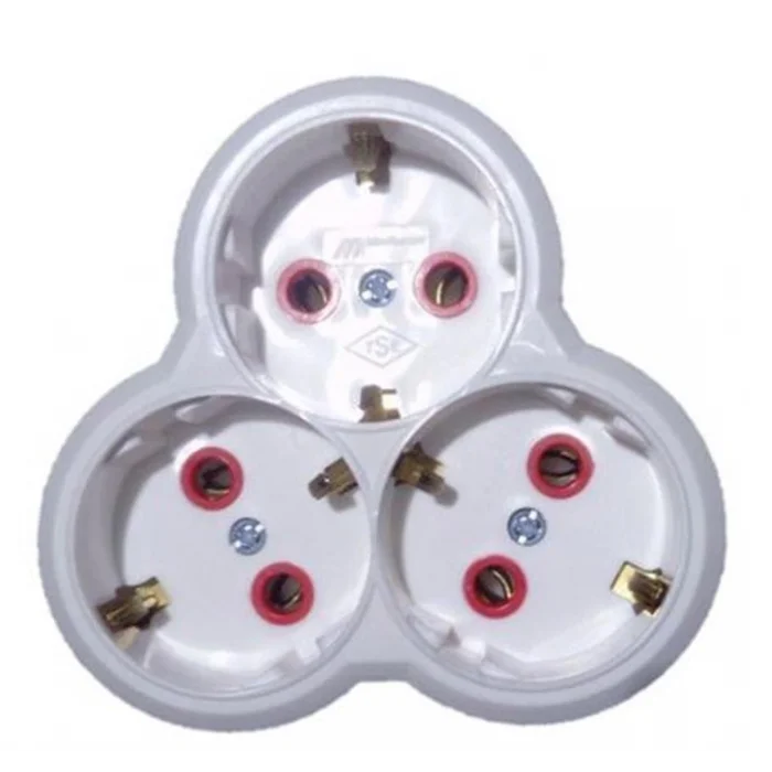 Mutlusan Topraklı Beyaz 3lü Fiş,Priz (Yonca Tip) 001 170 033002 00 00