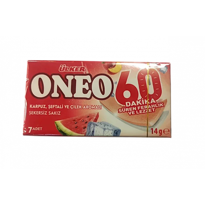 Oneo Sakız Slim 60dk Karpuz Şeftali Çilek 14 Gram x 27 Adet
