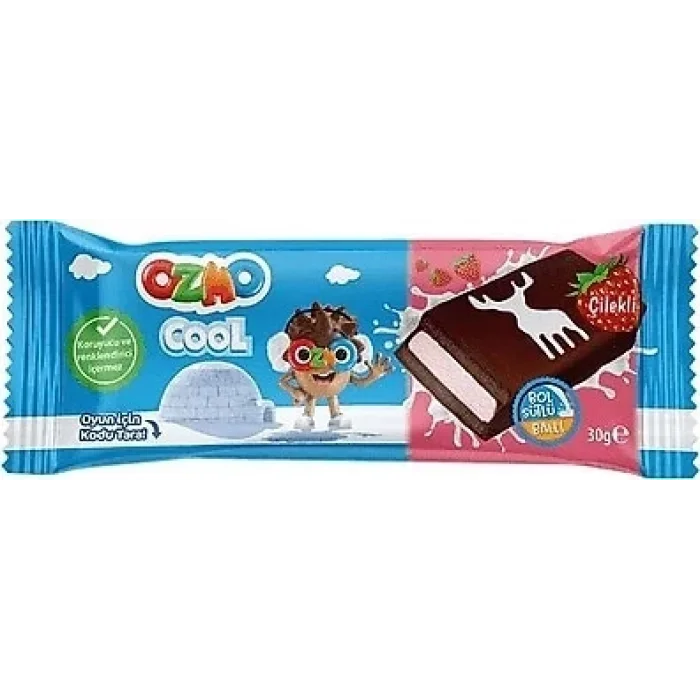 Ozmo Cool Probiyotikli Çilekli Kek 30 Gram x 24 Adet
