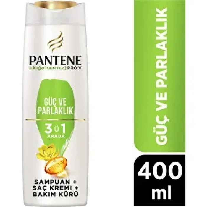 Pantene Şampuan Güç Ve Parlaklık 3in1 400 Ml x 6 Adet
