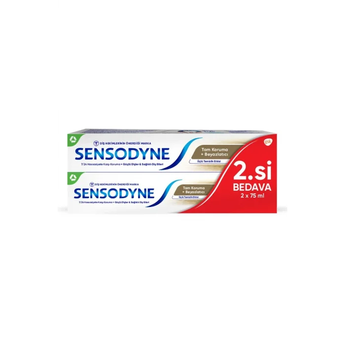 Sensodyne Tam Koruma+ Beyaz 2*75 Ml x 12 Adet