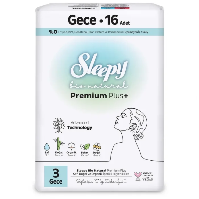 Sleepy Kadın Pedi Prem. Plus Gece 16lı