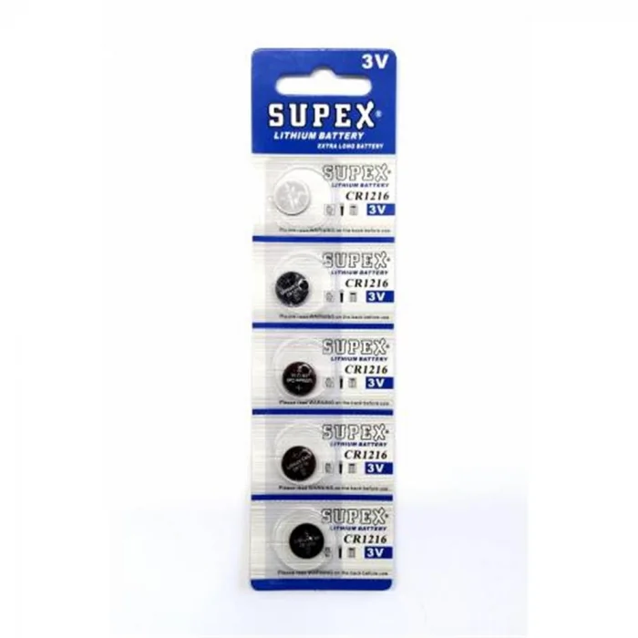 Supex CR1216-C5 3V Lityum Düğme Pil 5li Paket