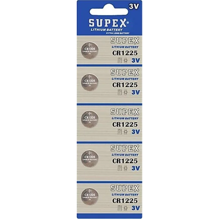 Supex CR1225-C5 3V Lityum Düğme Pil 5li Paket