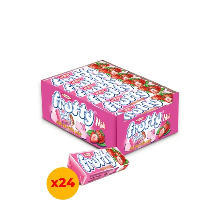 Tayaş Frutty Midi Şeker Çilekli 20 Gram  x 24 Adet