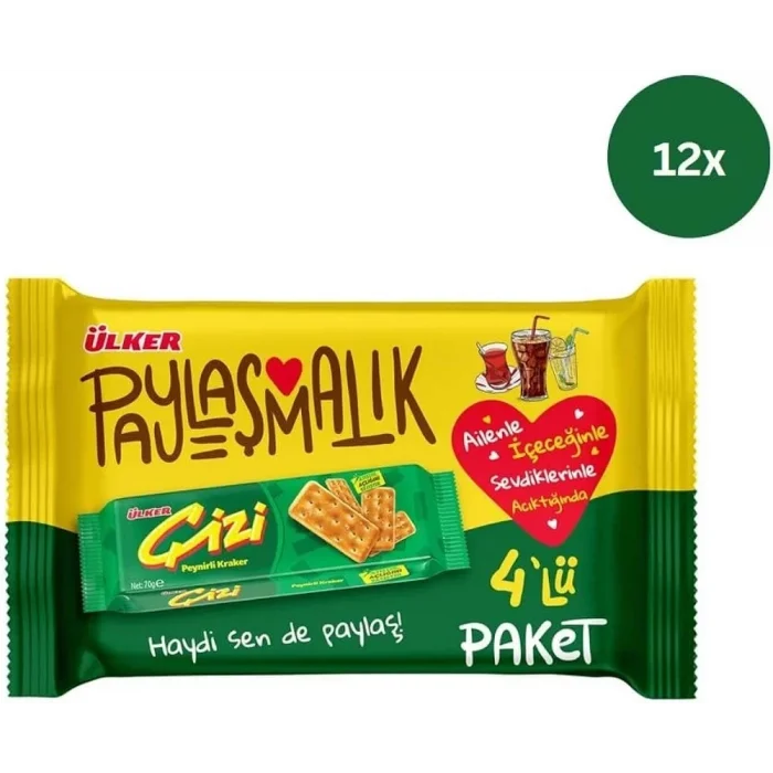 Ülker Çizi 4 Lü 4*70 Gram x 12 Adet