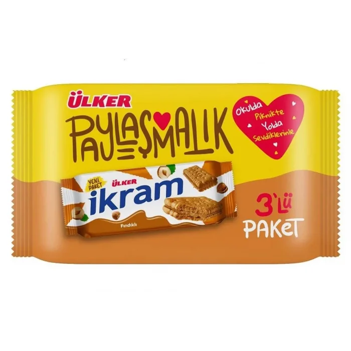 Ülker İkram Fındıklı 3 Lü 252 Gram  x 12 Adet
