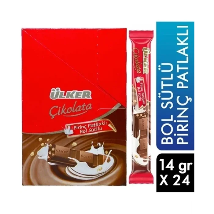 Ülker Stick Sütlü Pirinç Patlak 14 Gram x 24 Adet