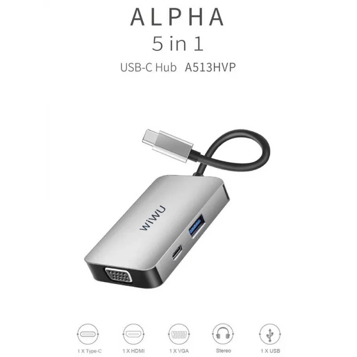 Wiwu Alpha 513HVP Type-C VGA Adaptörü