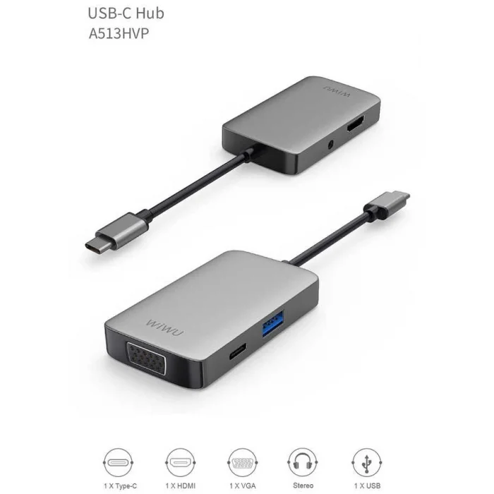 Wiwu Alpha 513HVP Type-C VGA Adaptörü