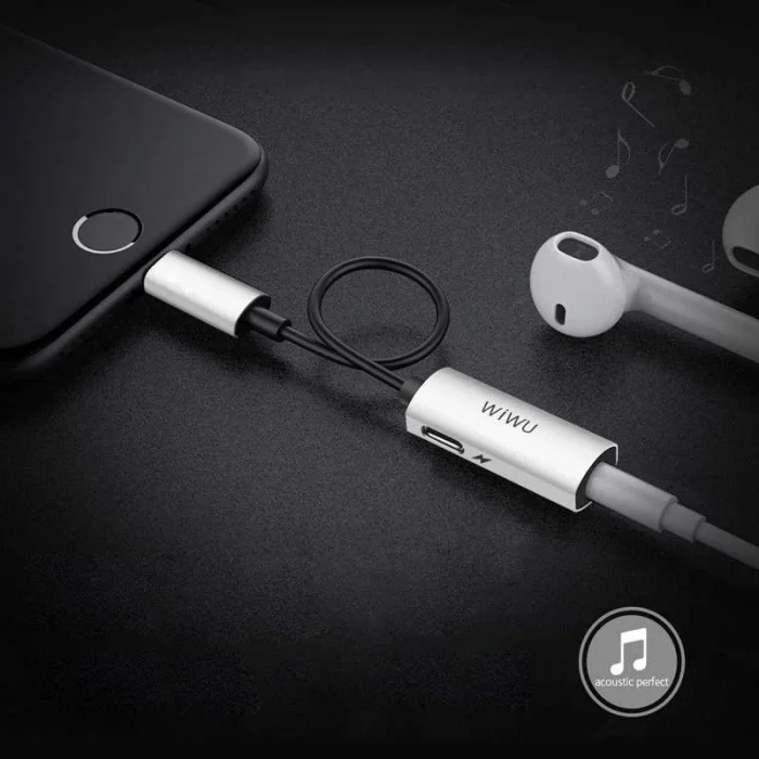 Wiwu LT01 Lightning Şarj ve Ses Adaptörü